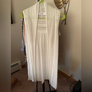 Womens Off-White Calvin Klein Sleeveless Cardigan/Shawl